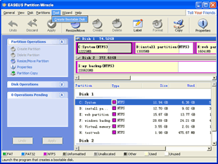 EASEUS Partition Master: Create bootable disks to create partition
